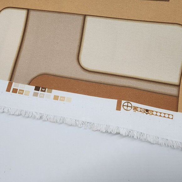 Retro 1960s 70s Geometric Fabric Brown & Beige Rectangles 54" Wide 2 yds 21" - Picture 6 of 6